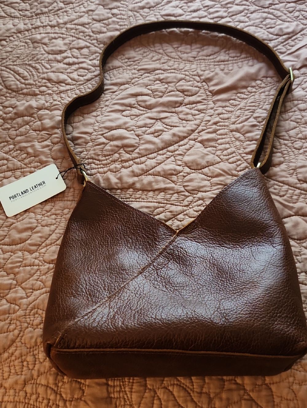 Portland Leather Ashville Brown Shoulder Crossbody Bag. Naomi, Small,Ashville.